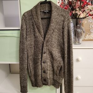 Express Mens Sweater Cardigan Brown